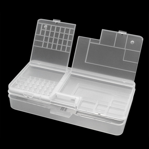 Organizador De Tornillos Blanco Transparente Rectangular Fue