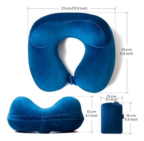 Almohada Inflable De Viaje Suave Con Bolsa Portátil