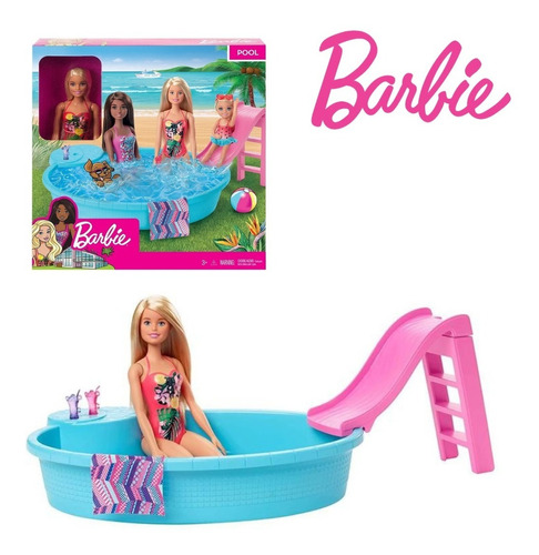 Muñeca Barbie Con Piscina Original Mattel