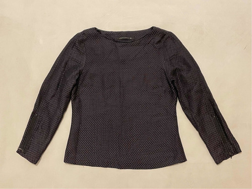 Sweater Saquito Zara Woman Talle M Cierre En Mangas Gris Osc