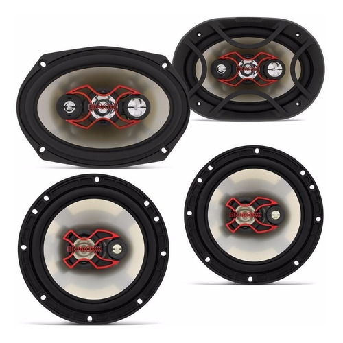 Alto Falante Bravox Facil 6 + Triaxial Quadriaxial 6x9 Kit