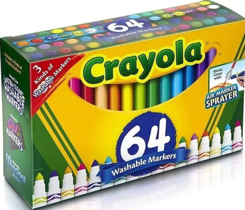 Crayola Set 64 Marcadores Crayones Lápices Lavables