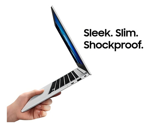 Notebook Samsung Galaxy Book Go 4 com tela prateada de 14 polegadas
