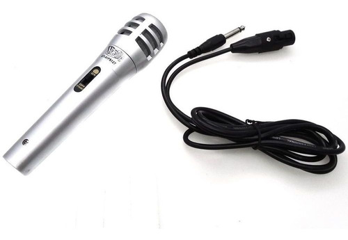 Microfone Dinâmico Com Fio P/ Karaoke Cabo 2,5m