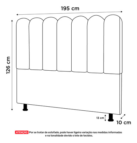 Cabeceira Cama Box King Size Lana 195cm Sintético Branco