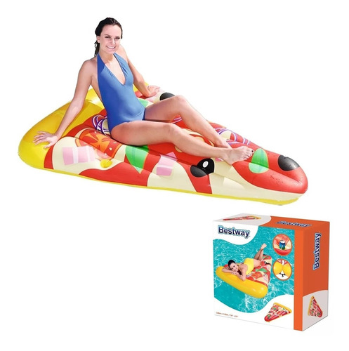 Colchoneta Gigante Inflable Pizza Party Mediano 1,88 Pileta