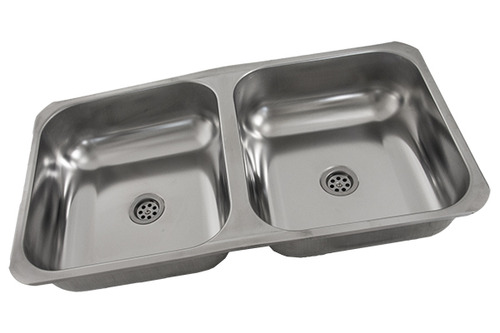Pileta Bacha Doble De Cocina Acero Inoxidable Sopapa 70 Cm