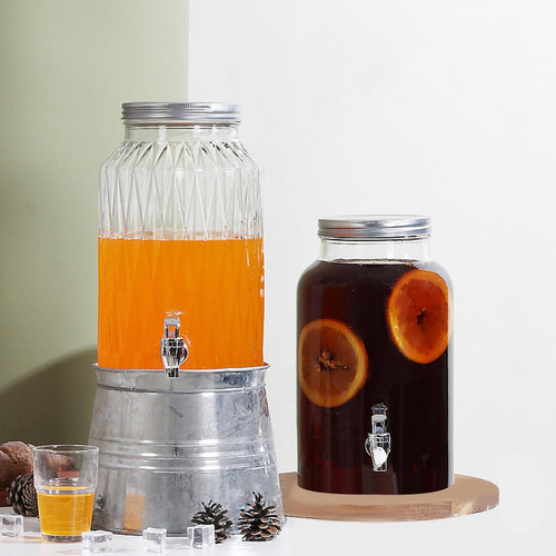 Dispensador De Barril De Bebidas De Vidrio, Jarra De Jugo De