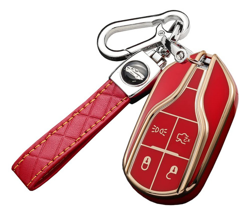 Ontto Funda Para Llave Coche Tpu Suave Maserati Ghibli Rojo