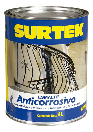 2 Pza Esmalte Anticorrosivo 4 Lt Color Blanco Surtek