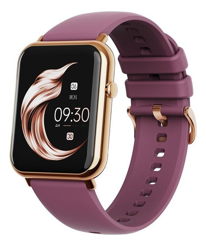 Reloj inteligente deportivo impermeable para mujer con pulsera morada