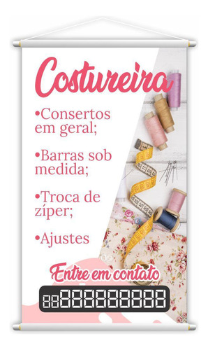 Banner Costureira  Costura Lona Grande