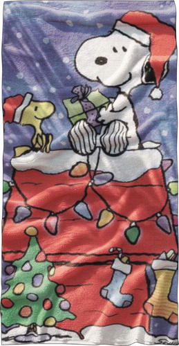 Toalla De Baño Navidad Snoopy Microfibra Absorbente Sp Blanco Navidad