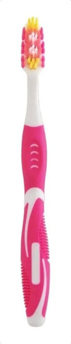 Escova Dental Macia C/ Limpador De Lingua Ultra Massage Klin Cor Rosa