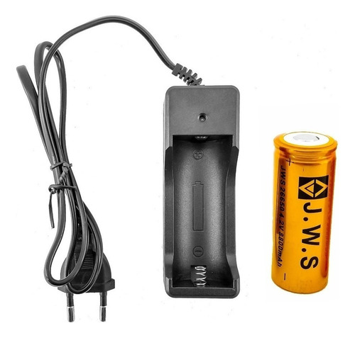 Kit 1 Carregador + 1 Baterias Jws 26650 8800mah 3.7v Li-ion