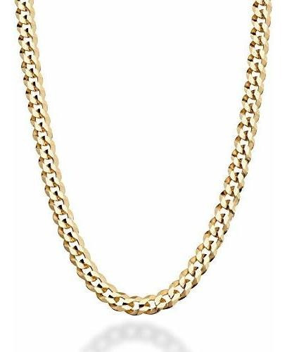 Miabella Solid 18k Oro Sobre Plata Esterlina Collar De Caden