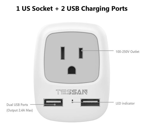 Adaptador Enchufe Italia De Viaje, Cargador De Viaje Ti...