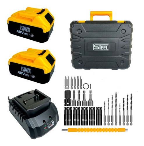 Chave De Impacto A Bateria 1/2 Pol. 48v 3100rpm Com Brinde