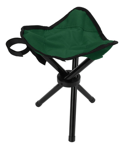 Taburete Plegable Con Trípode Para Camping, Verde
