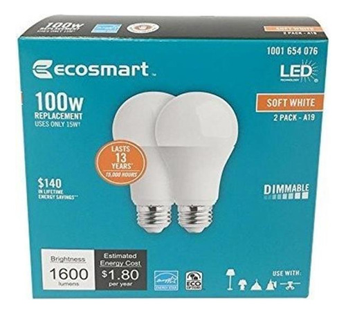 Focos Led - Ecosmart 100w Equivalent Soft White A19 Dimm