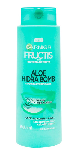 2 Pzs Garnier Shampoo Hidra Bomb Aloe Fructis 650ml