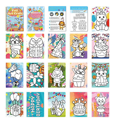 Libro De Pegatinas Con Papel De Aluminio Para Manualidades B