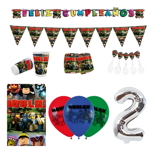 Kit Infantil Decoración Fiesta - Roblox X24 Invitados