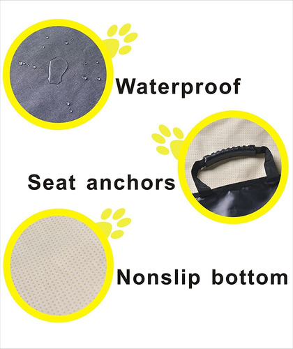 Imagen 4 de 6 de Funda Para Asiento Trasero De Coche, Lavable A Máquina, A Pr