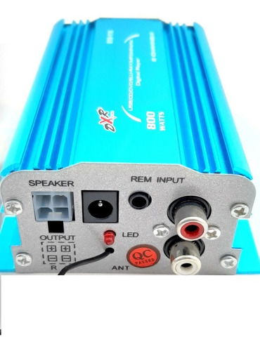 Amplificador 2 Canales 800 Watts Fm Usb Aux Dxr 010-110 Color Azul
