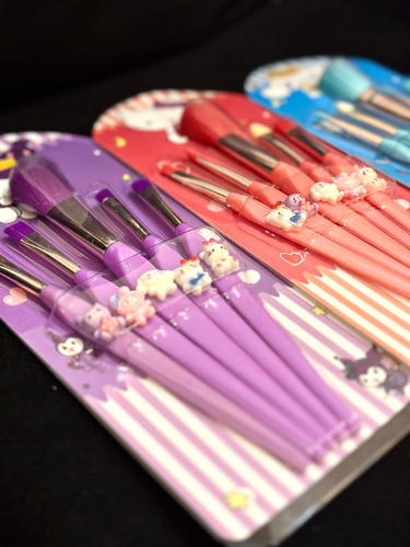 Brocha De Maquillaje Con Dibujos Animados 5pcs X3 Set Surtidos