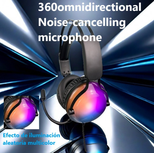 Audífonos Gamer Auriculares D22 Con Micrófono Luz Rgb Led