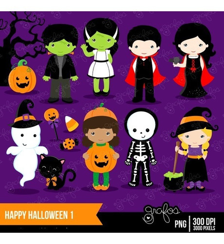 Kit Imprimible Halloween Imagenes Clipart Cod 44