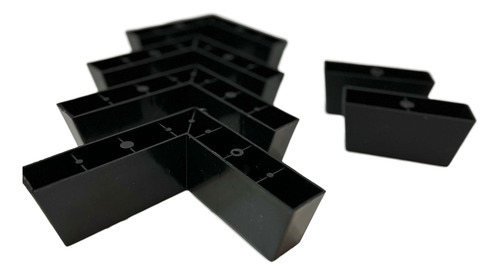 Pé P/ Cama Box/baú, Sofá Mod. Cantoneira Plás. Preto Kit 4x2