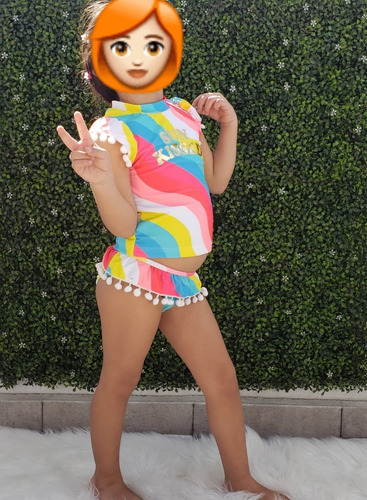 Traje De Baño Bikini Color Arcoiris Sun Kissed Niña Talla 6