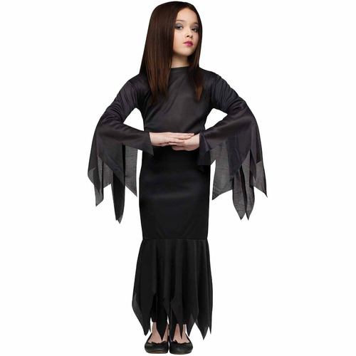 Disfraz Para Niña Morticia Los Locos Addams Talla M (8-10)