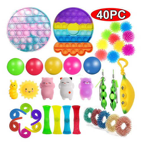 40 Piezas Fidget Toys Barato, Juego Fidget Pop It 1