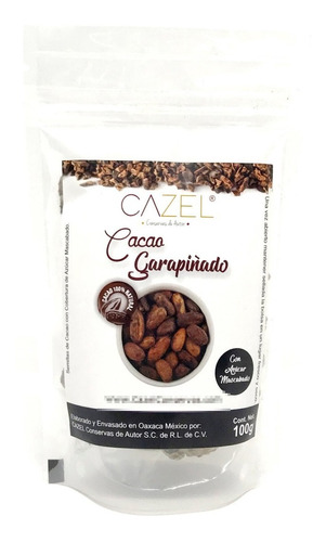 Semilla Grano De Cacao Garapiñado Azúcar Mascabado Oax 100g