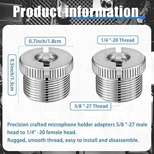 Adaptador De Tornillo De Micrófono Macho A 1/4 De Pulgada He