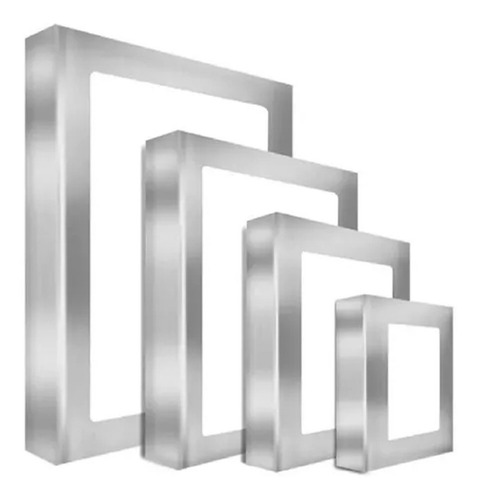 Imagen 2 de 2 de Plafon Led 18w Plateado Cuadrado Calido Superficial