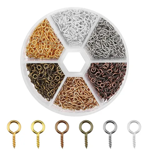300 Mini Clavijas De Ojo De Tornillo, 10 Ganchos De 0.197 In, Tornillos Autorroscantes Para Artes Y Manualidades, Botellas Con Parte Superior De Corcho Y Fabricación De Joyas De Bricolaje (plateado