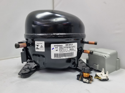 Imagen 3 de 5 de Compresor Embraco 1/4+ Emr80hlr 115v/60hz L/mbp R134a 779btu