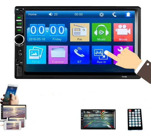 Auto Car Stereo Con 7 En Pantalla Hd Usb Fm Radio