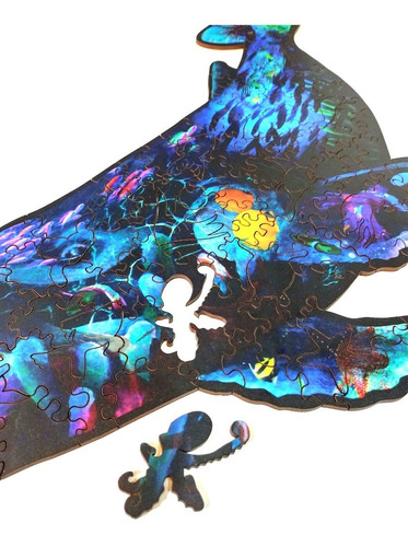 Juego Rompecabezas Ilustrado Ballena Madera Puzzle - Estich