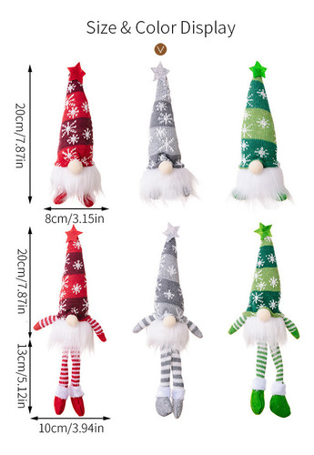 Gnomo Sin Rostro Muñecas Navideñas Purpurina Regalos Navidad