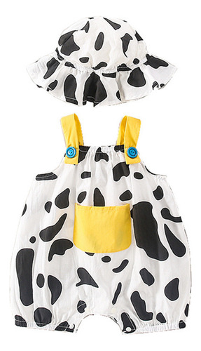 Conjunto De Mameluco Casual Con Estampado De Vaca Para Bebés