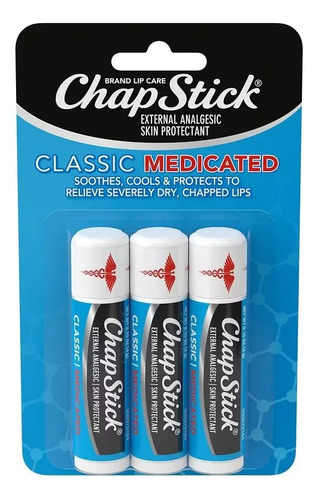 Protetor Labial Lip Balm 3 Chapstick Medicated Bastao