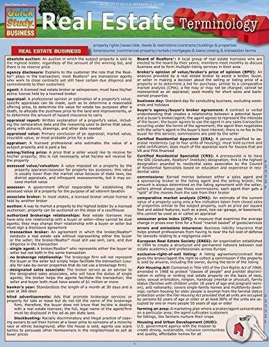 Real Estate Terminology (quick Study Business) -..., de BarCharts, Inc.. Editorial QuickStudy en inglés