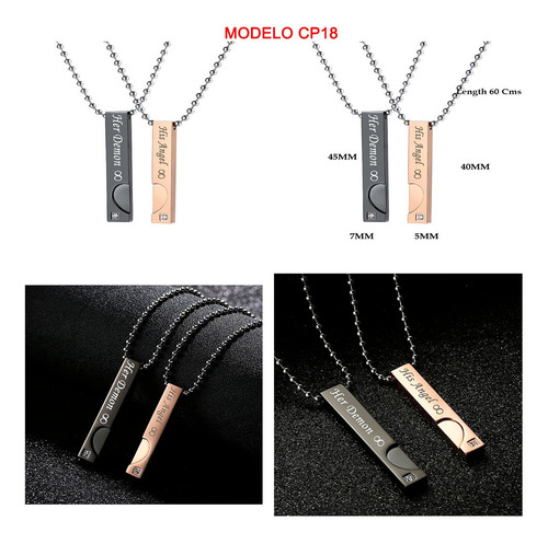 Collares Parejas Acero Inoxidable 316l Aniversario, Amor Lb