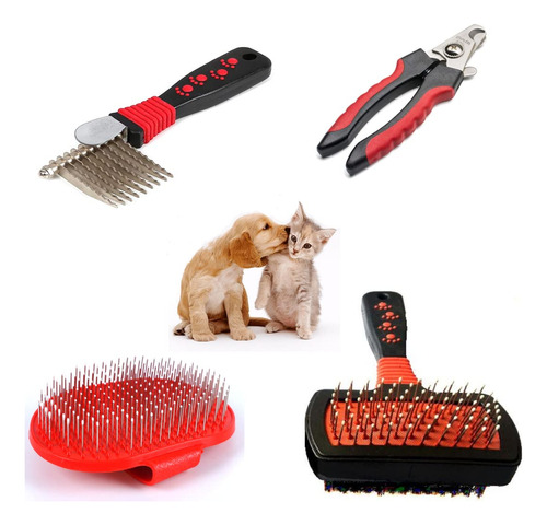 Kit De Cepillos Para Perros (4 Piezas)  Para Desprendimient