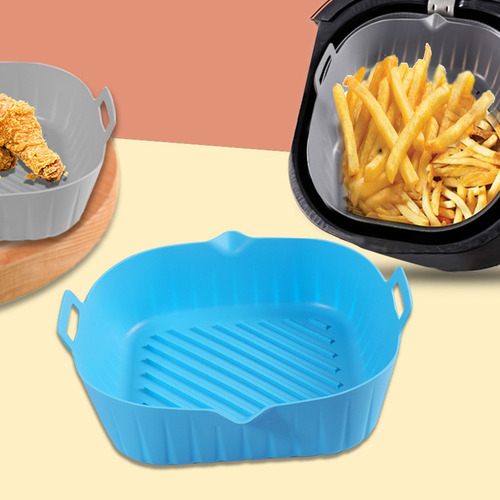 (gy) Cesta De Silicona Antiadherente Air Fryer Liner Reutili